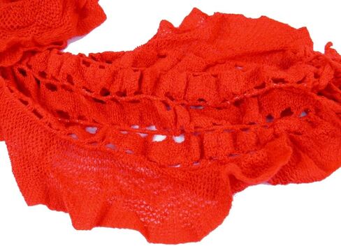 Womens Knit Ruffle Scarf with Fringe in Saudi Arabia