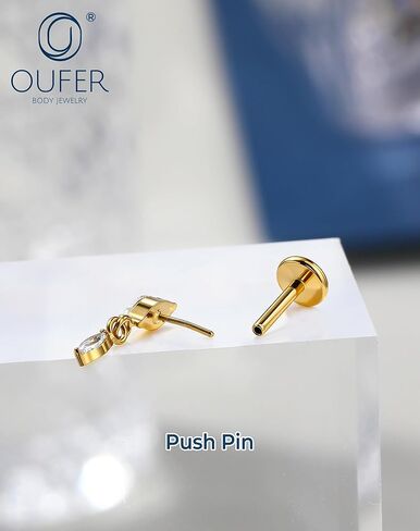 OUFER 18G قلادة هيليكس ثقب المجوهرات - التيتانيوم دفع دبوس أقراط الغضروف المسطحة، الزمرد تشيكوسلوفاكيا قلادة إلى الأمام الحلزون الفص روك الزنمة أقراط in Kuwait