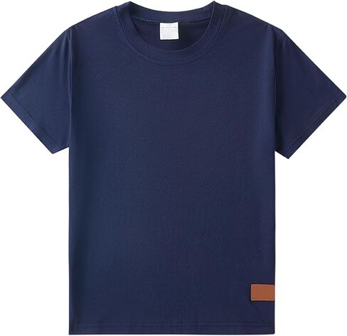 Boys Athletic Plain Soft Breathable Moisture Wicking Short Sleeve Tees for Gym Sports School Play Daily Casual Wear in Saudi Arabia