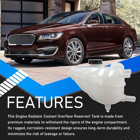 603-316 Engine Radiator Overflow Coolant Reservoir Tank with Cap Compatible with 2013-2020 Ford Fusion Lincoln MKZ Replaces DG9Z-8A080-A HG9Z-8A080-B DG9Z-8100-A DG9Z8A080A HG9Z8A080B in Saudi Arabia