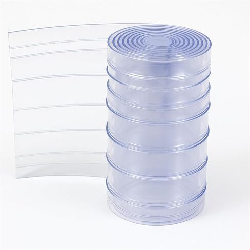 شرائط باب بديلة من مادة PVC ستارة فينيل شفافة شريط واحد بطول 8 أقدام شرائط بديلة لباب المستودعات بيت الكلب أو بيت الكلب رفرف باب شديد التحمل بعرض 300 مم × طول 8 أقدام in Kuwait