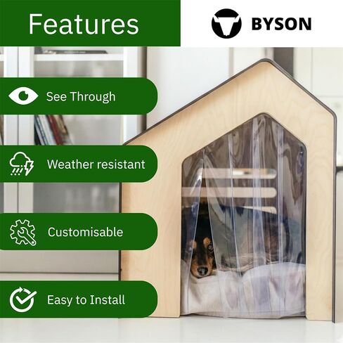 شرائط باب بديلة من مادة PVC ستارة فينيل شفافة شريط واحد بطول 8 أقدام شرائط بديلة لباب المستودعات بيت الكلب أو بيت الكلب رفرف باب شديد التحمل بعرض 300 مم × طول 8 أقدام in Kuwait