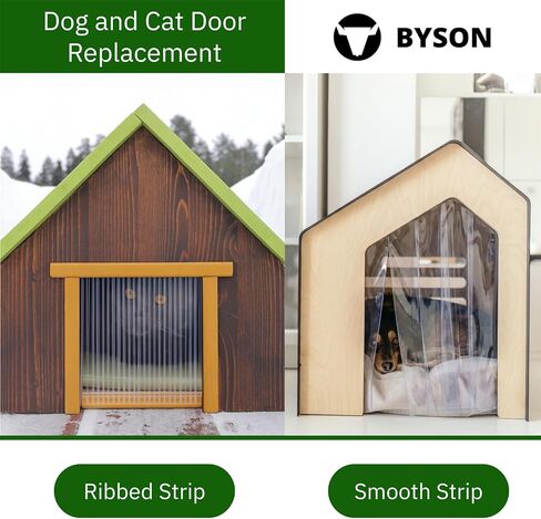 شرائط باب بديلة من مادة PVC ستارة فينيل شفافة شريط واحد بطول 8 أقدام شرائط بديلة لباب المستودعات بيت الكلب أو بيت الكلب رفرف باب شديد التحمل بعرض 300 مم × طول 8 أقدام in Kuwait