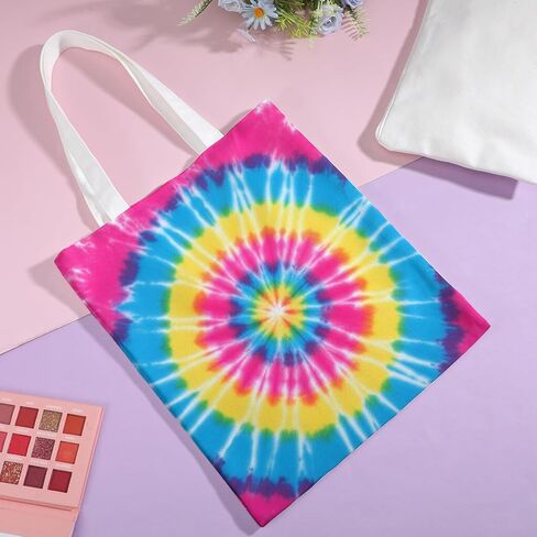 12 Pack White Cotton Bags for Tie Dye, 3-Style DIY Craft Kit with Drawstring Backpacks, Tote & Makeup Pouches in Saudi Arabia