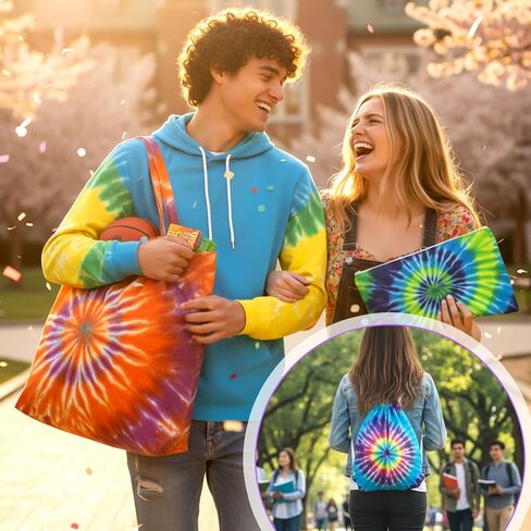 12 Pack White Cotton Bags for Tie Dye, 3-Style DIY Craft Kit with Drawstring Backpacks, Tote & Makeup Pouches in Saudi Arabia