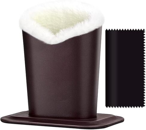 Eyeglasses Holder Stand with Plush Lining, Leather Storage Case for Desk, Nightstand, Office in Saudi Arabia