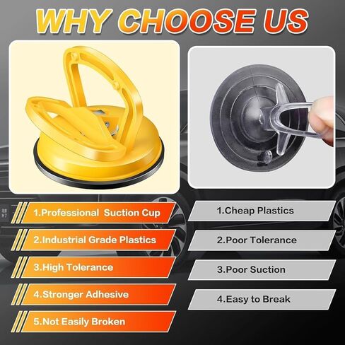 سيارة دنت بولير 3 حزمة دنت بولير مجموعة إزالة دنت السيارة القوية شفط كأس دنت بولير لإصلاح دنت السيارة أداة إزالة دنت لجسم السيارة، رفع البلاط، الأشياء المتحركة، الشاشة (أصفر + أسود) in Kuwait