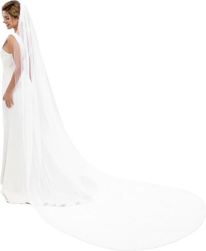Pearl Bridal Veil 39 79 and118 Inch Wedding Veil Pearl Beaded Edge Metal Comb Ivory & White Wedding Veil in Saudi Arabia