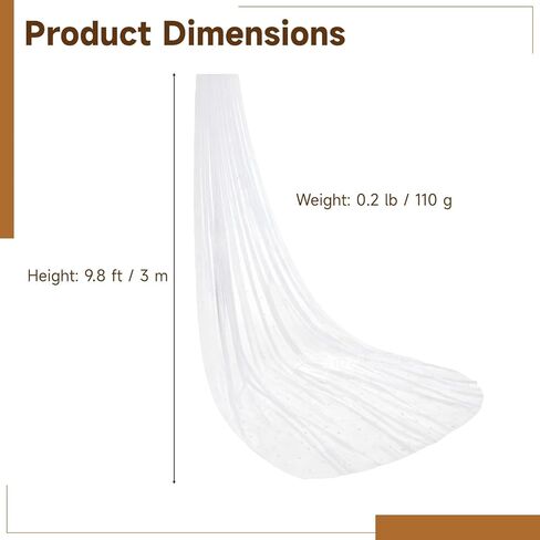 Wedding Veil Cathedral Length, Pearl Bridal Veil, White 1 Tier Wedding Veil, Elegant Bridal Veil for Wedding, Length 9.8 ft / 3 m in Saudi Arabia
