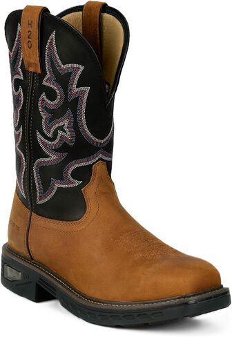 Justin Rigman 11" Waterproof Composite Toe Work Boots for Men - Resistor Collection - Cowhide Square Toe Rubber Outsole in Saudi Arabia