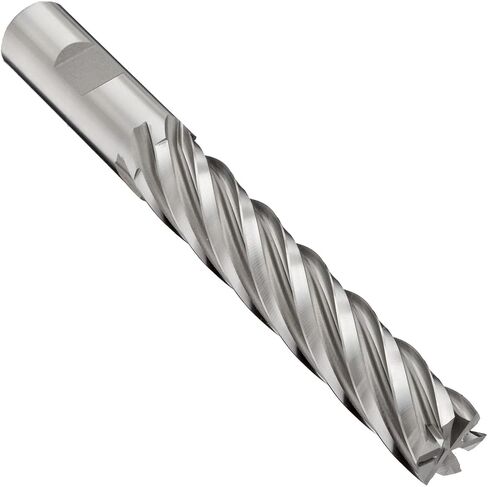 YG-1 - 9322 E2175 Cobalt Steel Square Nose End Mill, Extra Long Reach, Weldon Shank, Uncoated (Bright) Finish, 30 Deg Helix, 6 Flutes, 5" Overall Length, 0.5" Cutting Diameter, 0.5" Shank Diameter in Saudi Arabia