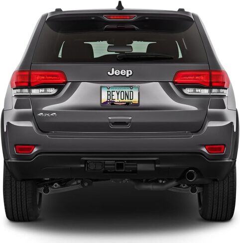 صورة iPick مصنوعة لسيارة Jeep Trailhawk باللون الأسود مع إطار لوحة ترخيص من الفولاذ المقاوم للصدأ والكروم المعدني in Kuwait