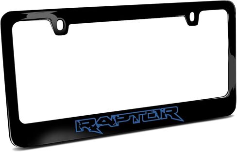 iPick Image Made for Ford F-150 Raptor Outline in Blue Black Metal License Plate Frame in Saudi Arabia