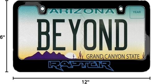 iPick Image Made for Ford F-150 Raptor Outline in Blue Black Metal License Plate Frame in Saudi Arabia