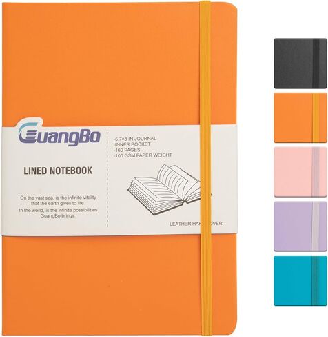 دفتر يوميات مبطن للعمل مع 160 صفحة، 5.6 بوصة × 8 بوصة دفاتر ملاحظات ذات غلاف صلب مقاس متوسط ​​لكتابة النساء والرجال in Kuwait