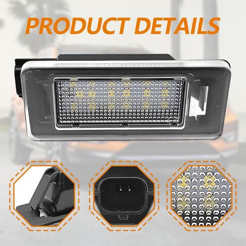LED License Plate Light Tag Lamp Assembly, Compatible with 19-Up Altima L34, 20-Up Sentra B18, 19-Up Versa Sedan N18, 21-Up Rogue T33, Powered by 18-SMD 6000K(2 Pcs White) in Saudi Arabia