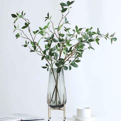 4Pcs Artificial Greens Branches for Vase, 27" Faux Twigs Tree Stems, Fake Plants Tree Branches for Home Decor, Fake Ficus Twigs for Office Wedding Shop Vase Fillers Banquet Decoration in Saudi Arabia