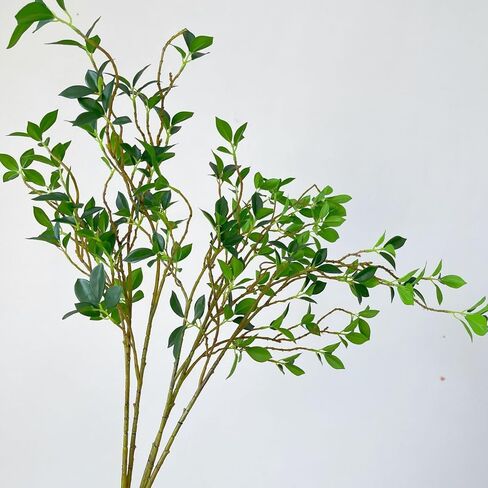 4Pcs Artificial Greens Branches for Vase, 27" Faux Twigs Tree Stems, Fake Plants Tree Branches for Home Decor, Fake Ficus Twigs for Office Wedding Shop Vase Fillers Banquet Decoration in Saudi Arabia
