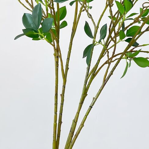 4Pcs Artificial Greens Branches for Vase, 27" Faux Twigs Tree Stems, Fake Plants Tree Branches for Home Decor, Fake Ficus Twigs for Office Wedding Shop Vase Fillers Banquet Decoration in Saudi Arabia