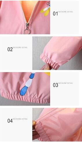 Vinmin Toddler Hooded Jacket Cartoon Dragonfly Zip Coat Little Girls Jacket Thin Fashion for Spring Autumn in Saudi Arabia
