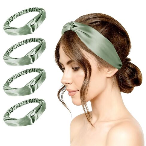 4PACK Womens Silk Headband Satin Headbands Silky Hairband Wide Head Bands Hair Wrap Fashion Hairbands Accessories in Saudi Arabia