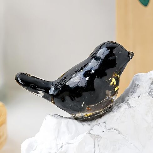 Crystal Bird Figurines Collectible Miniature Resin Glass Decorative Gravel Birds Art Crystal Animals Figurines for Office Desktop Home Decor Paperweight (Colorful) in Saudi Arabia