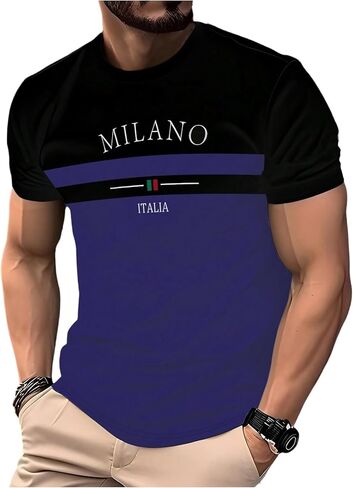 SOLY HUX Men's Color Block Letter Graphic Tees Short Sleeve Crew Neck T Shirt Casual Summer Tops in Saudi Arabia