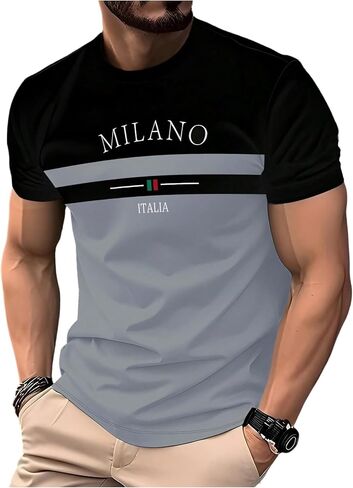 SOLY HUX Men's Color Block Letter Graphic Tees Short Sleeve Crew Neck T Shirt Casual Summer Tops in Saudi Arabia