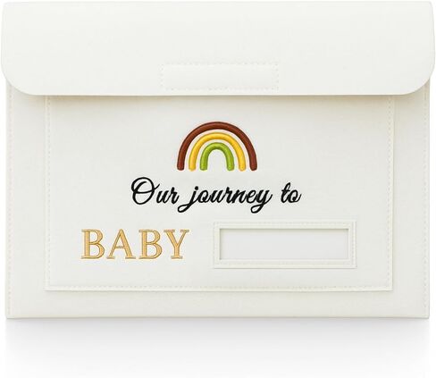 Our Journey to Baby Felt Document Organizer – IVF Gift for Women, Baby Keepsake Folder for Fertility Journey, Pregnancy Paper Storage Pouch with Name Card Slot, A4 File Holder for New Mom Memories in Saudi Arabia