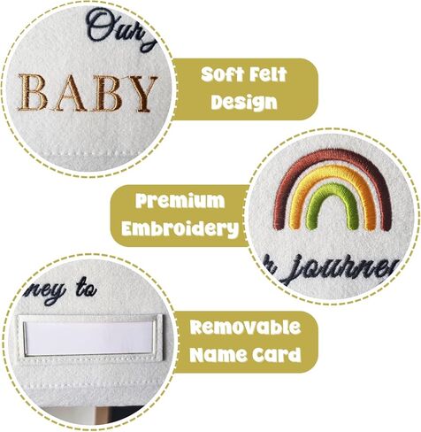 Our Journey to Baby Felt Document Organizer – IVF Gift for Women, Baby Keepsake Folder for Fertility Journey, Pregnancy Paper Storage Pouch with Name Card Slot, A4 File Holder for New Mom Memories in Saudi Arabia