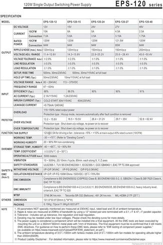 120W Single Output Switching Power Supply EPS-120-12 EPS-120-15 EPS-120-24 EPS-120-27 EPS-120-48 EPS-120(EPS-120-15) in Saudi Arabia