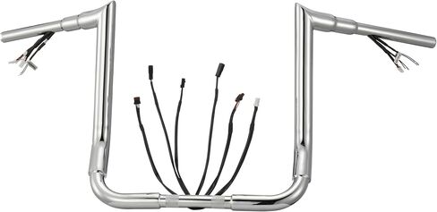 سلك مسبق 1 1/2 بوصة من Fat Ape Hangers Street Glide مقابض ساخنة خيار 14 بوصة مقود ارتفاع لـ Harley 2016-2023 Street Glide/Electra Glide/Ultra Limited Bagger Meathook Bar مع CAN-Bus/TBW، كروم in Kuwait