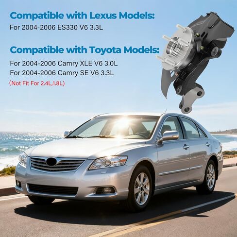 مجموعة محور مفصل التوجيه والعجلات متوافقة مع Toyota Camry/Lexus ES330 2004-2006 V6 3.0L 3.3L، الجانب الأيسر الأمامي in Kuwait