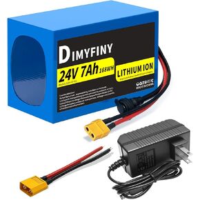 24V 5AH/7AH/12AH Lithium Battery Pack, Built-in 25A BMS, with Fast Charger, XT60 Cable Connector, Compact and Lightweight, for DIY Projects (24V5Ah) in Saudi Arabia