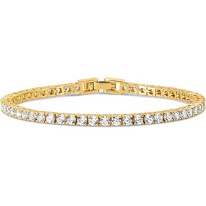 Kezef CZ Tennis Bracelet for Women – 3mm Cubic Zirconia, 14K Gold Plated over Brass, Classic Tennis Bracelet in Multiple Lengths in Kuwait