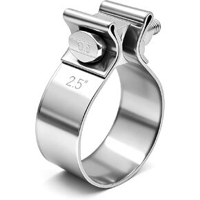 2.5 Inch Exhaust Clamp, 2 1/2 Narrow Band Muffler Clamps Stainless Steel 304 for 2.5" OD Exhaust Pipe, Muffler, Elbow, Exhaust Tubing Connection, Catalytic Converters (2PCS) in Kuwait