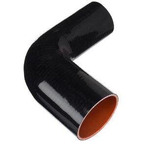 HPS HTSER90-250-325-BLK سيليكون درجة حرارة عالية 4 طبقات معززة 90 درجة خرطوم توصيل مخفض الكوع، الحد الأقصى للضغط 55 رطل لكل بوصة مربعة، طول الساق 4 بوصات على كل جانب، 2-1/2 بوصة > 3-1/4 بوصة معرف، أسود in Kuwait