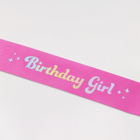 Celebrate It Birthday Girl Sash, Glittery Festive Party Wear, Pink, 62" x 4", 12 Pack in Saudi Arabia