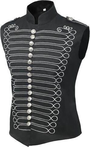 BPURB Steampunk Sleeveless Military Drummer Parade Jacket for Men Vest Cosplay Halloween Costume in Saudi Arabia