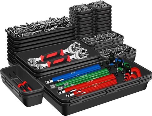 YIYITOOLS 46Pcs Tool Box Organizer Tray Divider Set, Tool Chest Drawer Organizer for Garage Organization and Storage, Workbench Tool Accessory Divider for Tool Cart and Repair Small Parts Storage in Kuwait