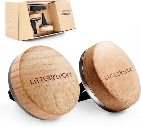 Littlelucky Car Air Freshener, 2 PCS North America Walnut Wood, Car Air Freshener Vent Clip for Hidden Air Vent etc, 4 PCS Scent Refills, 2 Natural Plant Extract Fragrance Long-lasting for 120 Days in Saudi Arabia