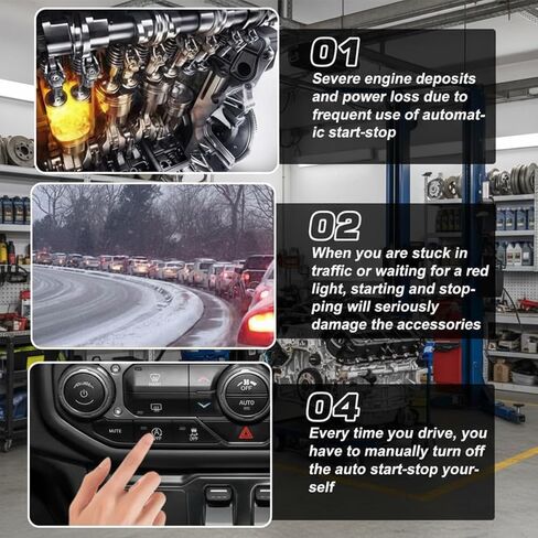 مزيل إيقاف التشغيل التلقائي متوافق مع Jeep Wrangler JL/JLU/Gladiator 2018-2023 - تشغيل المحرك وإيقاف A-Off وتعطيل حذف وحدة كابل تسخير الالتفافية (ليس لنماذج 4XE) in Kuwait