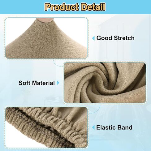 uxcell Stretch Foot Stool Cover Rectangular Square Foot Stool Slipcover with Elastic for Footstool Living Room Bedroom Fit Length 130-160cm / 51.18"-62.99", XL-Large, Taupe in Saudi Arabia
