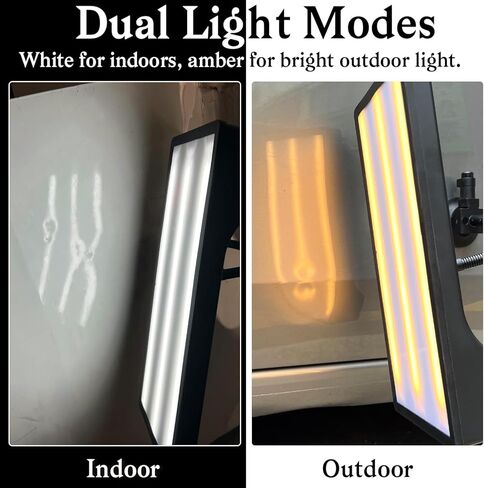 لوحة إضاءة Dent PDR مع بطارية مدمجة، إضاءة بيضاء صفراء قابلة للتعديل، لوحة عاكسة للإصلاح بدون طلاء، أداة الكشف التلقائي عن خط الجسم لإزالة انبعاجات السيارة in Kuwait