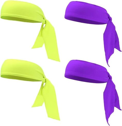 2Pcs Tie Headband, Sports Head Ties for Men, Women, Ninja, Karate, Tennis, Pirate Head Band & Bandana, Athletic Sweatband/Hair Band for Basketball, Running, Workout in Saudi Arabia
