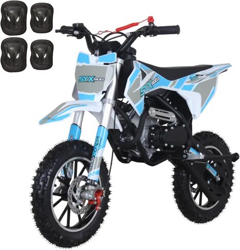 SYX MOTO 60cc Dirt Bike, Gas Powered 4-Stroke Mini Motocross Motorcycle, Dirtbike for 8-14, Off-Road Pull Start Pit Bike with Speeds up to 22 MPH, 143 lbs Maximum Load (Red) in Saudi Arabia