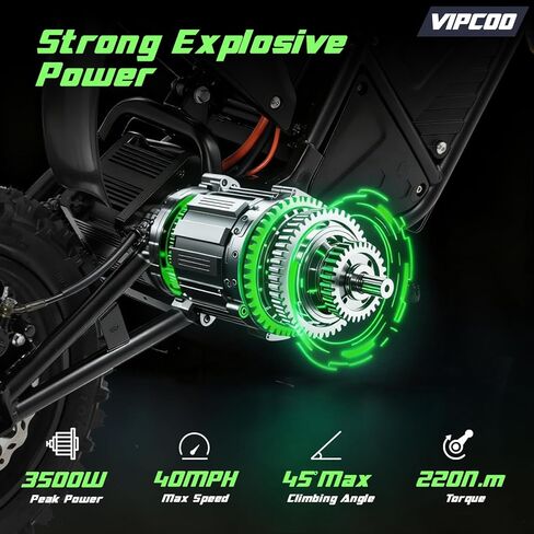 H3 Electric Dirt Bike for Teens,3500W Mid-drive High-power Motor Max Speed 40mph,1104Wh Battery 45miles Range, 14“/12" All-terrain Pneumatic Tires,3 Gear Shifting Mountain Electric Dirt Motorcycle in Saudi Arabia
