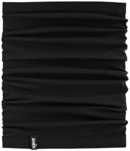 SNEK Merino Wool Neck Gaiter | Lightweight Winter Face Mask | Neck Warmer for Men & Women | Outdoor Face Protection Gaiter | Winter Scarf Neck Warmer for All Weather - Black in Saudi Arabia