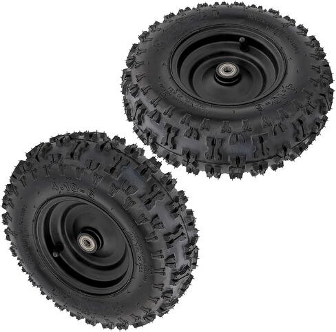 410-6 4.10-6" Tire and Wheel with 12mm Bearings,1/2" Bore – Knobby Tread, Black Iron Rim, Fits Go-Kart, ATV, Quad, Buggy, Lawn Mower, Snowblower, Hand Truck and More (2) in Saudi Arabia