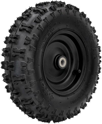 410-6 4.10-6" Tire and Wheel with 12mm Bearings,1/2" Bore – Knobby Tread, Black Iron Rim, Fits Go-Kart, ATV, Quad, Buggy, Lawn Mower, Snowblower, Hand Truck and More (2) in Saudi Arabia